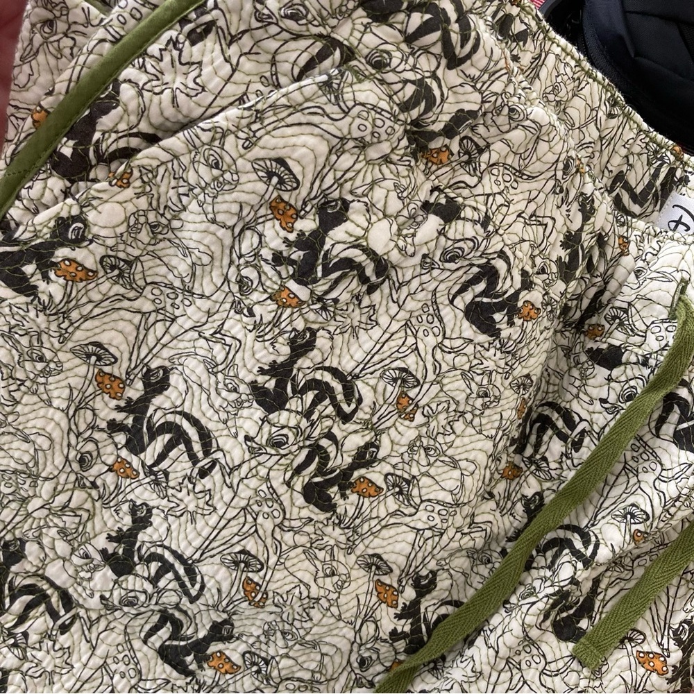 Disney Parks Quilted Bambi Woodland Patterned Drawstring Pants